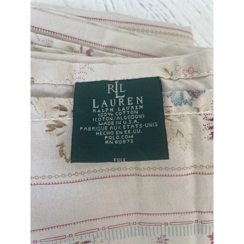 Vtg Ralph Lauren Josie Floral FULL 4 Pc Sheet Set Fitted Flat 2 Stnd Pillowcases